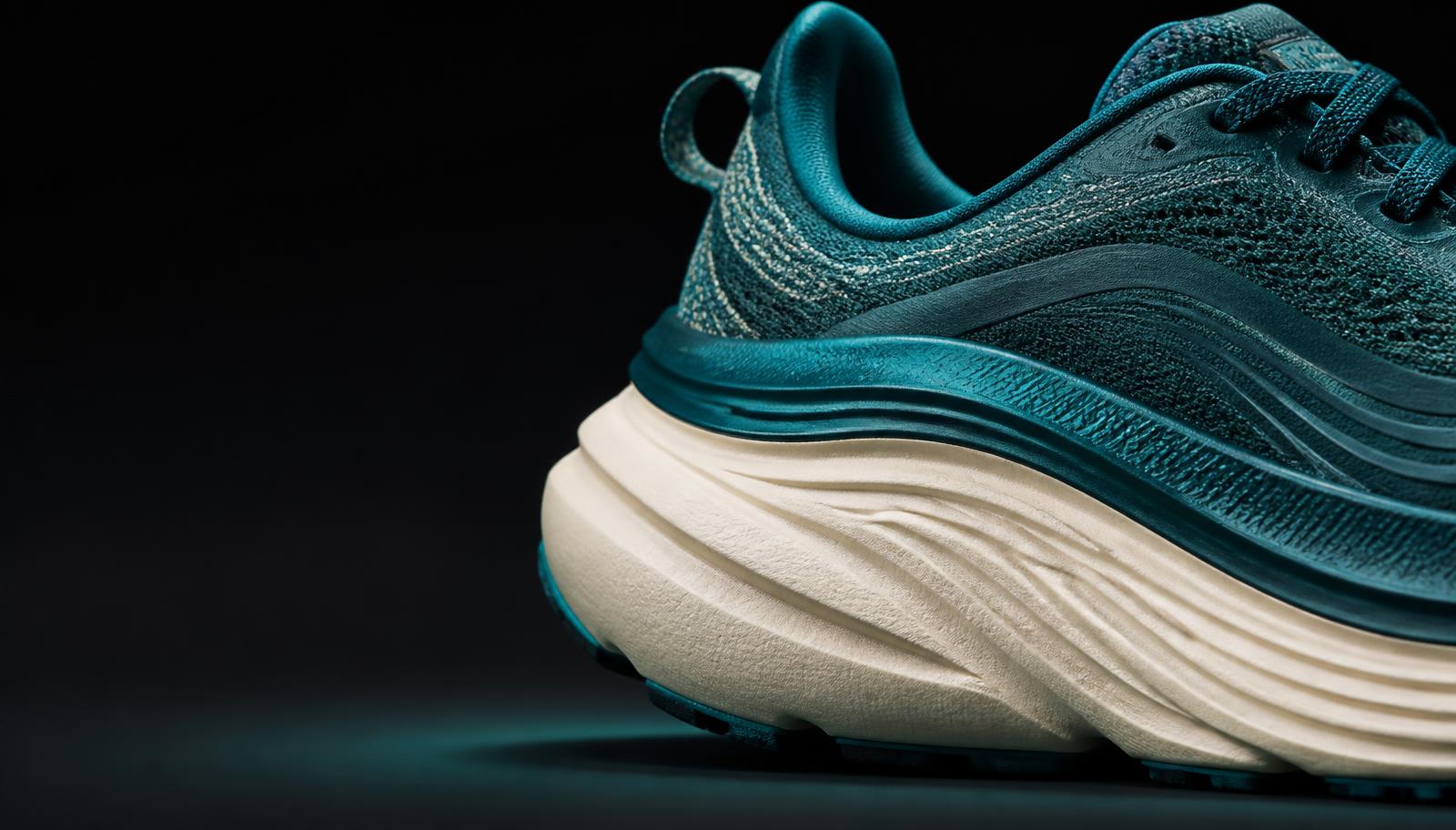 Detail midsole sepatu lari cushioning tebal untuk long run