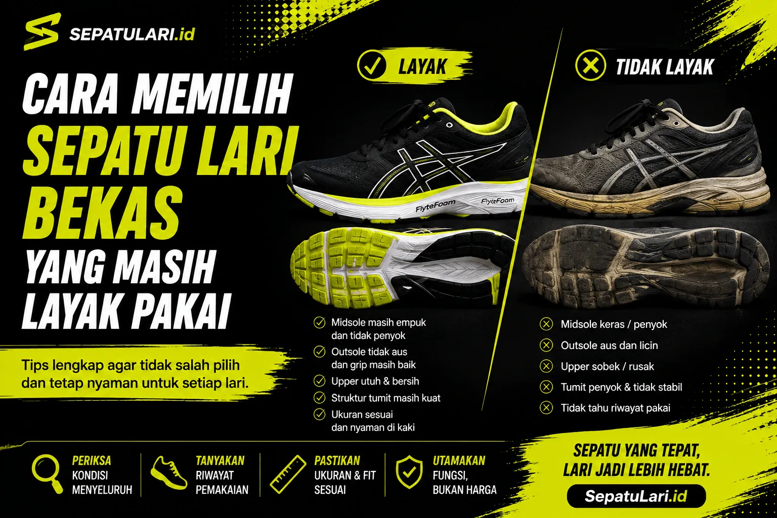 Cara Memilih Sepatu Lari Bekas yang Masih Layak Pakai
