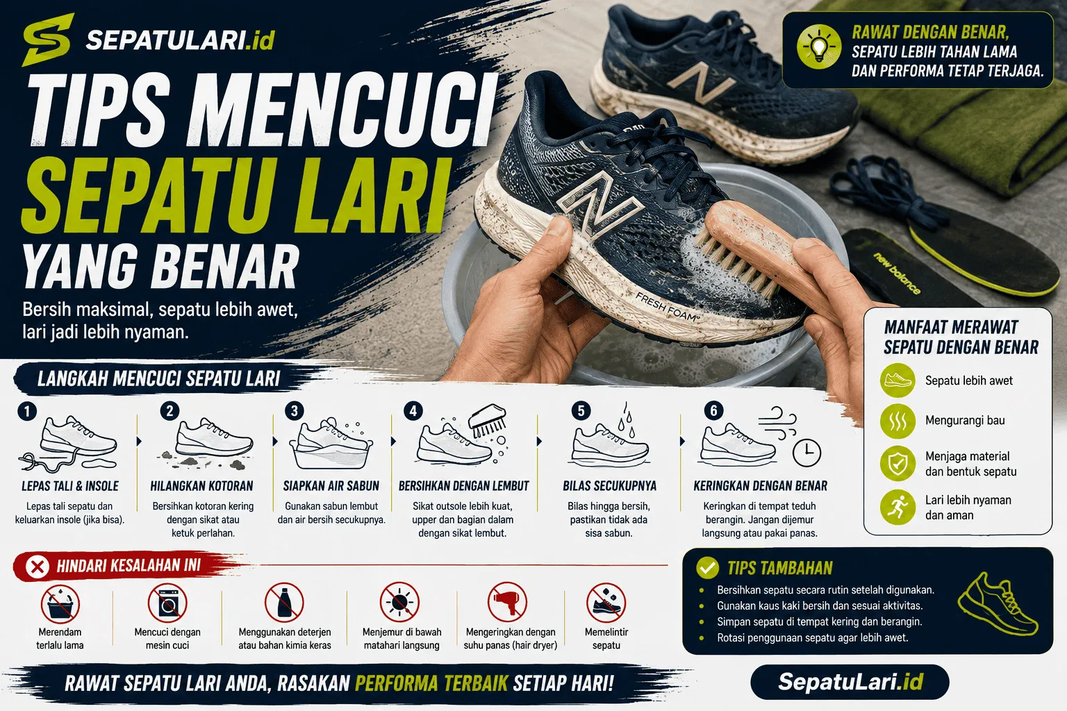 Tips Mencuci Sepatu Lari yang Benar
